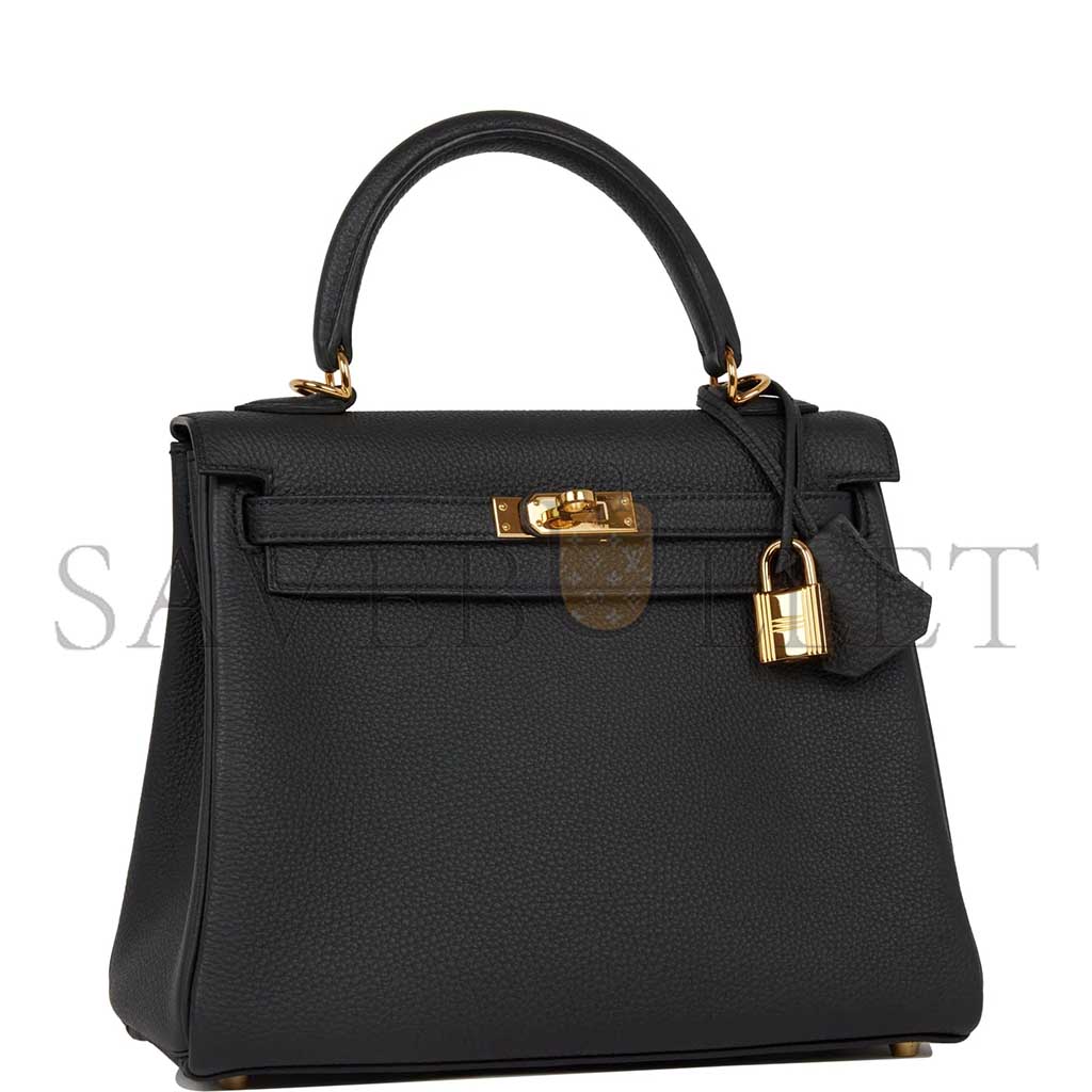 H**mes master kelly 25 retourne black togo gold hardware (25*17*7cm)